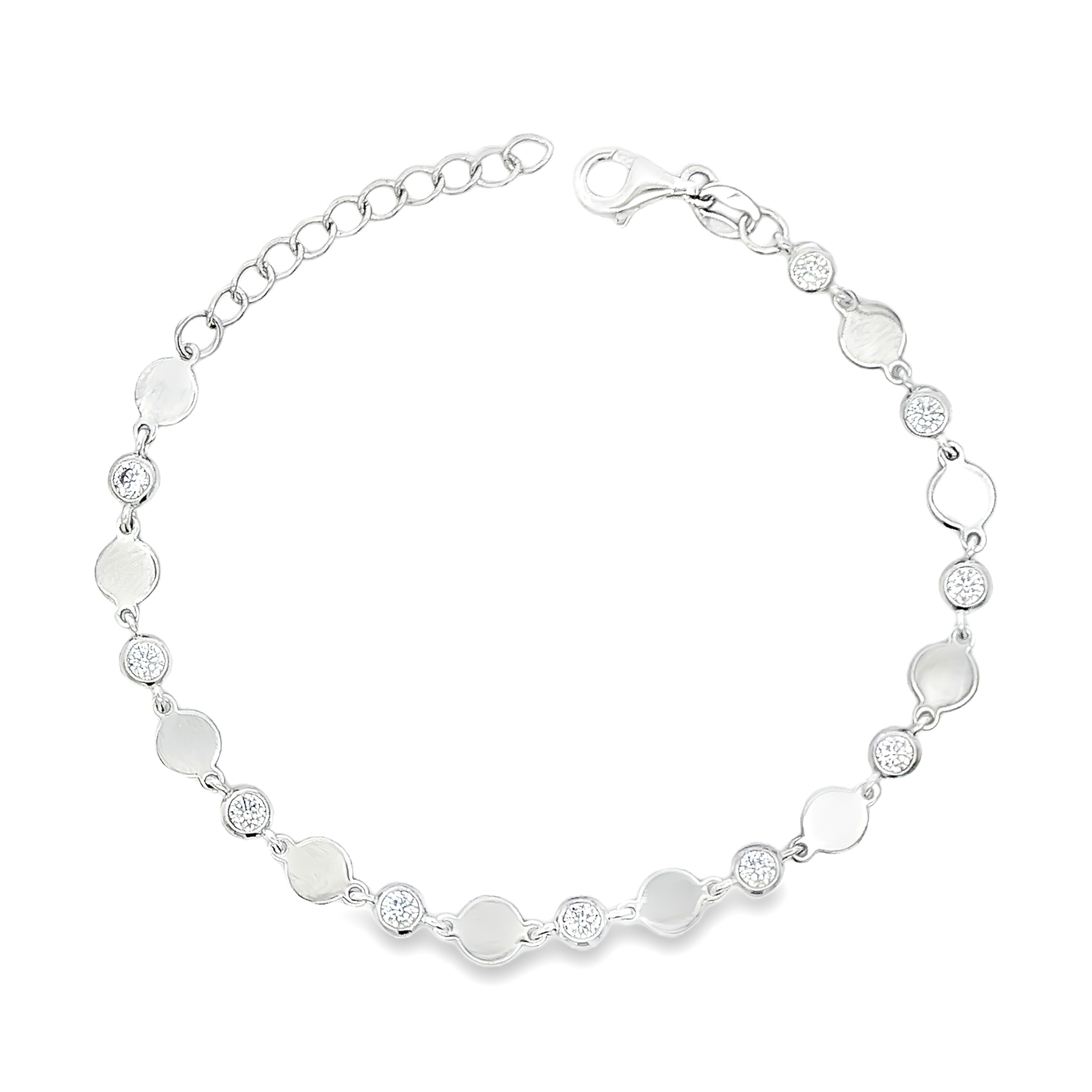 Zilveren (gerhodineerd) armband met zirkonia 23.399