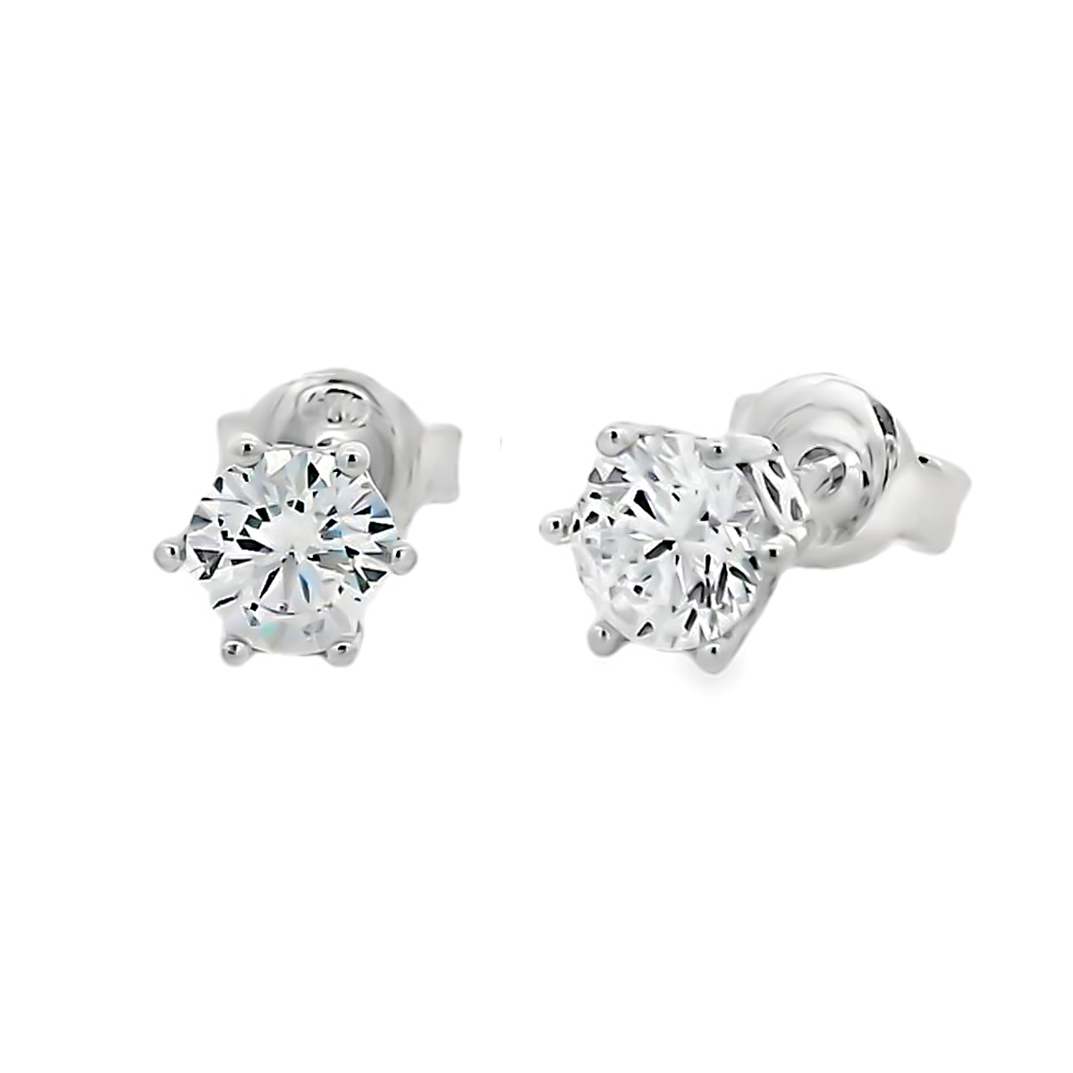 Zilveren (gerhodineerd) oorstekers met zirkonia 22.318