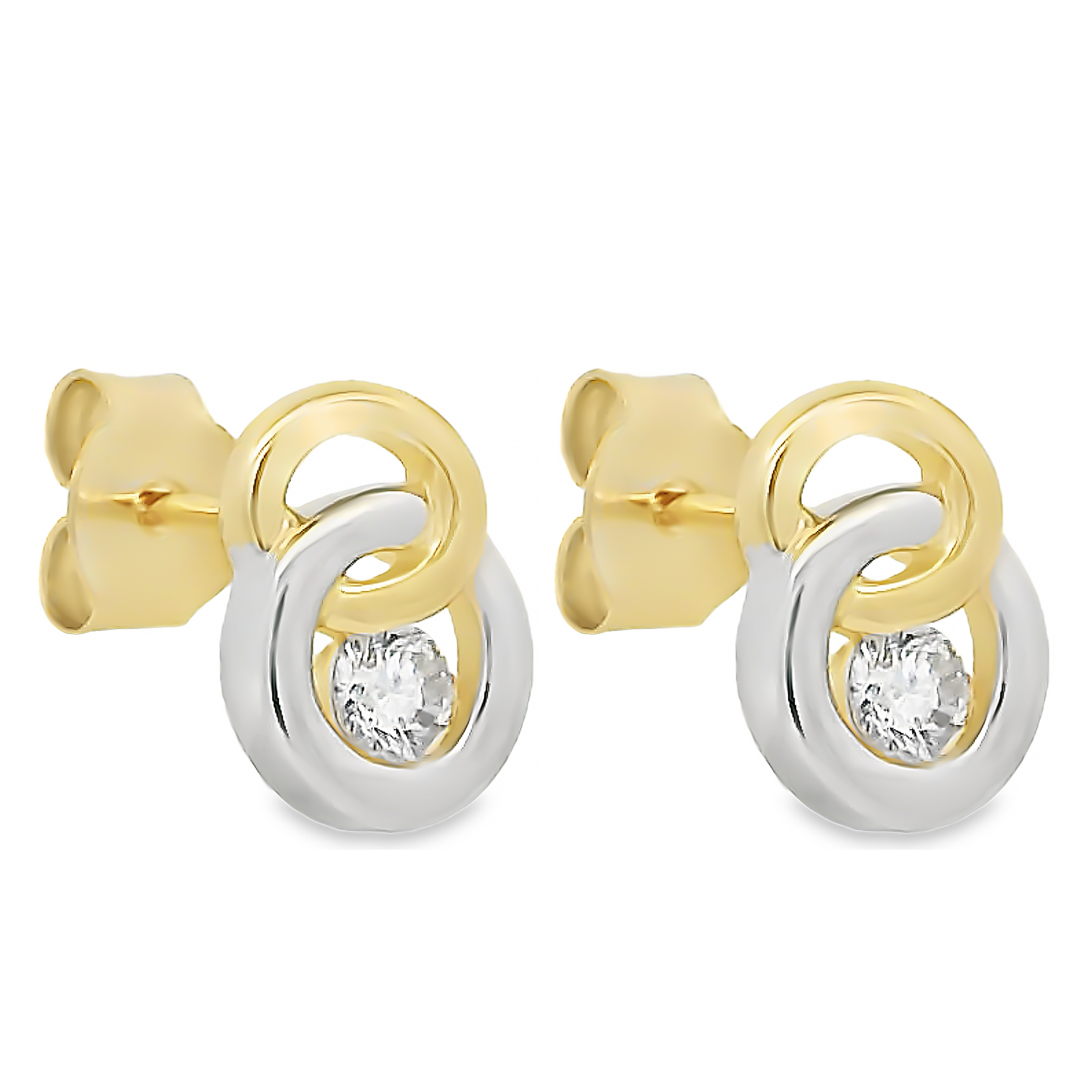 14 karaat gouden bicolor oorbellen 12.393