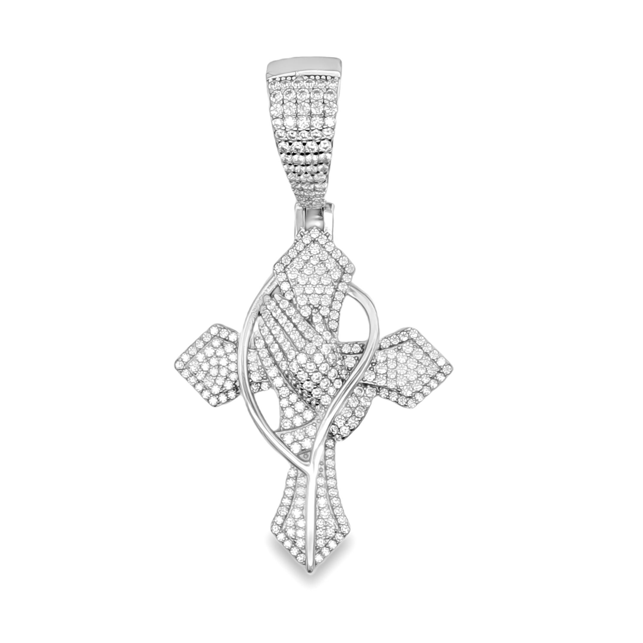 Zilveren (gerhodineerd) kruis hanger 24.276