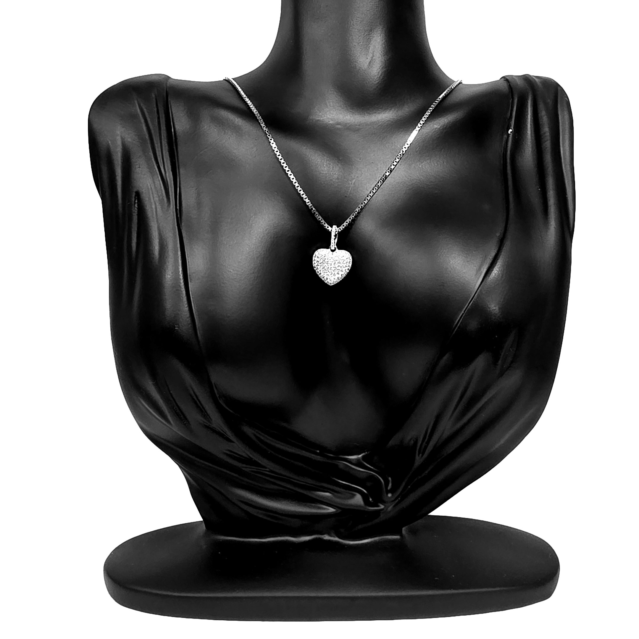 Alternative view of Zilveren (gerhodineerd) hart hanger met zirkonia 24.388