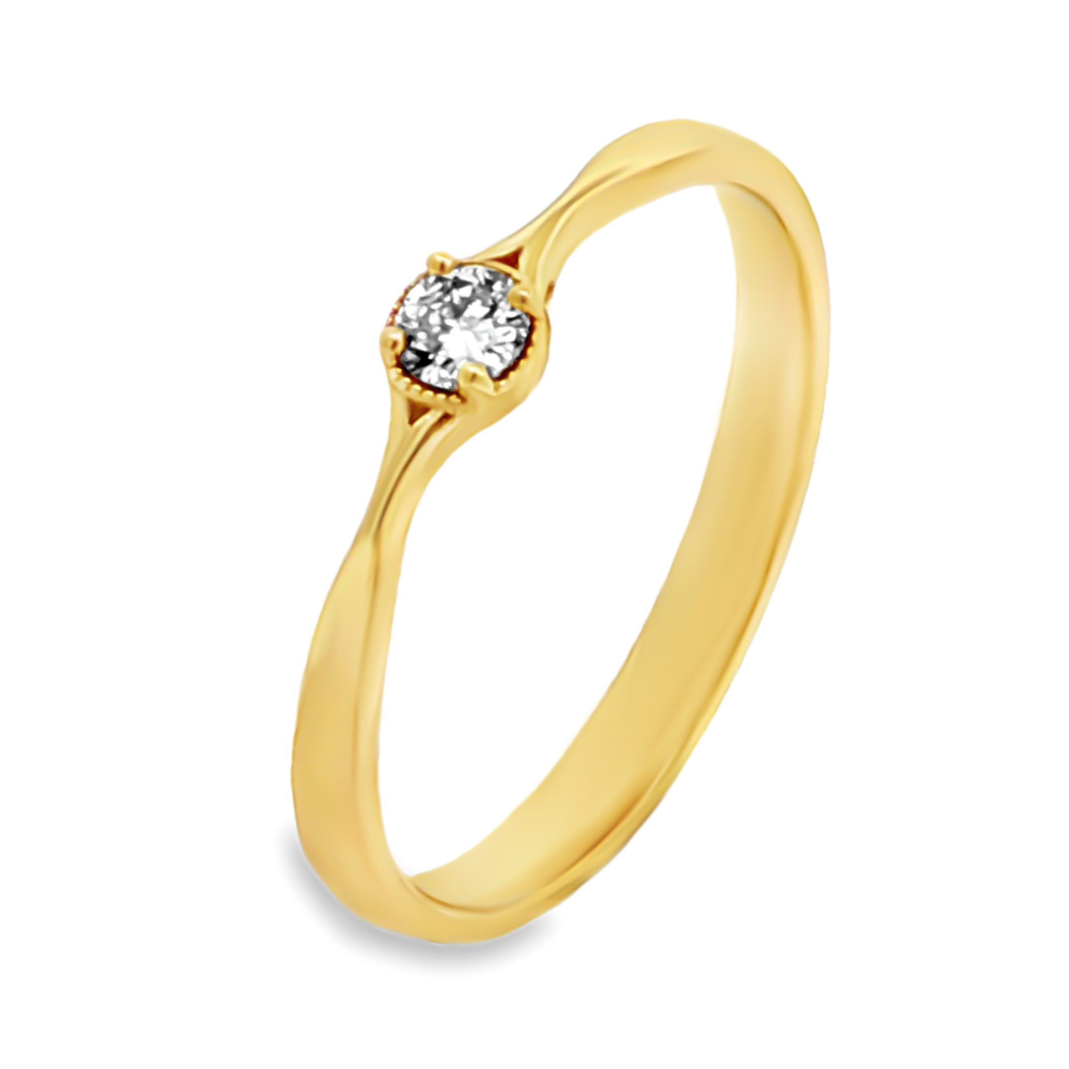 14 karaat gouden ring met diamant 177214-0.10ct