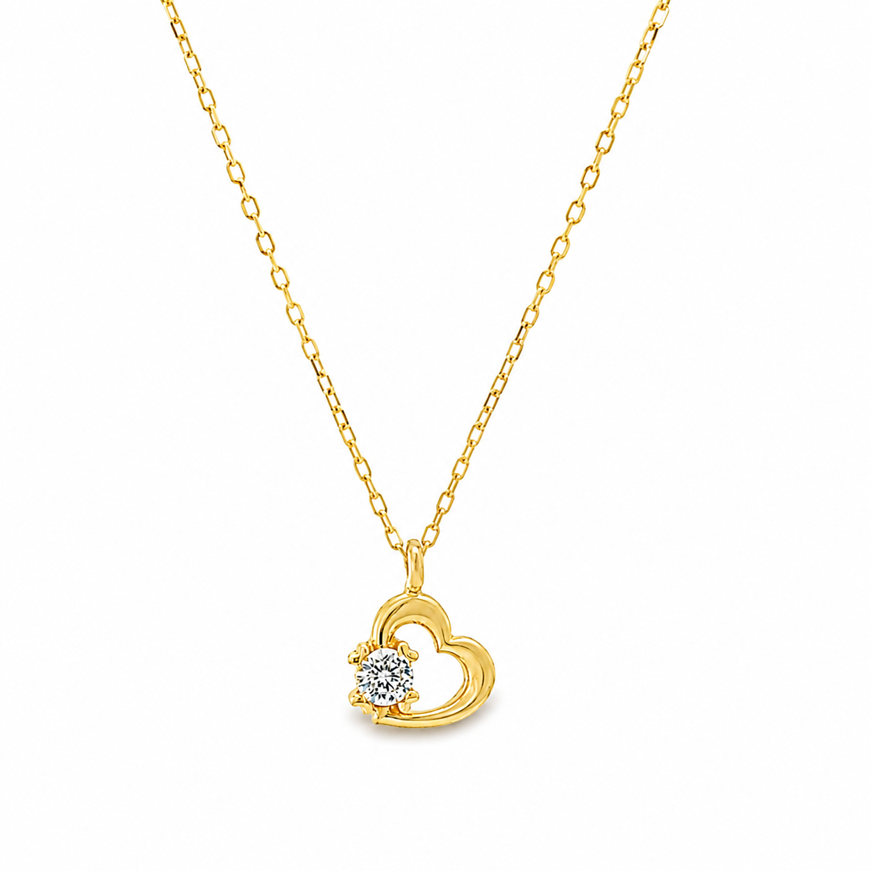 14 karaat gouden ketting met hartjes hanger 105-1225