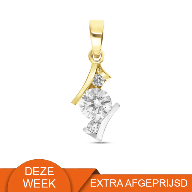 9 karaat hanger met zirkonia 14.299 WEEKAANBIEDING