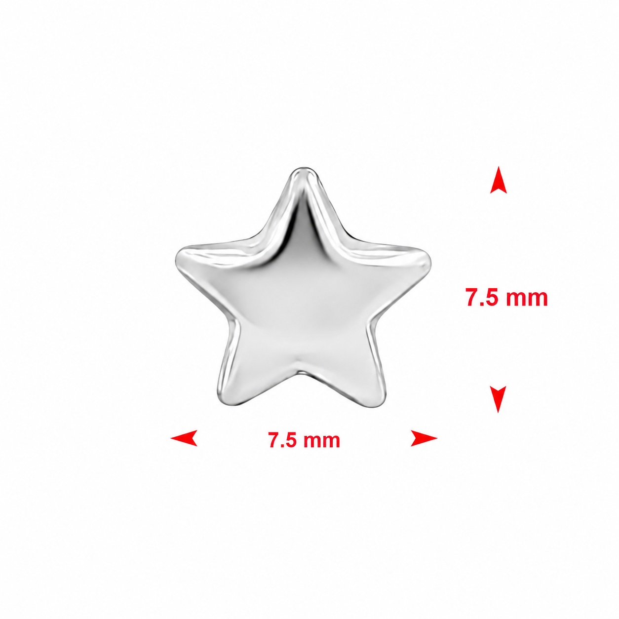 Alternative view of Zilveren (gerhodineerd) sterretjes oorbellen 22.272