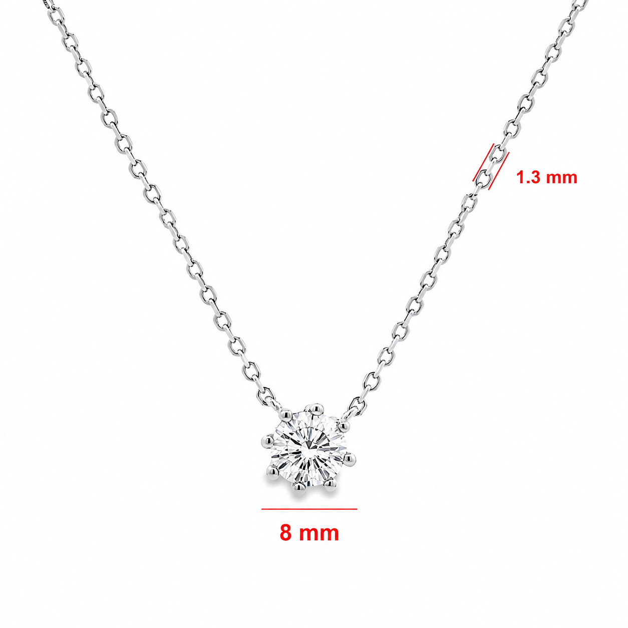 Alternative view of Zilveren (gerhodineerd) ketting met zirkonia hanger 25.268