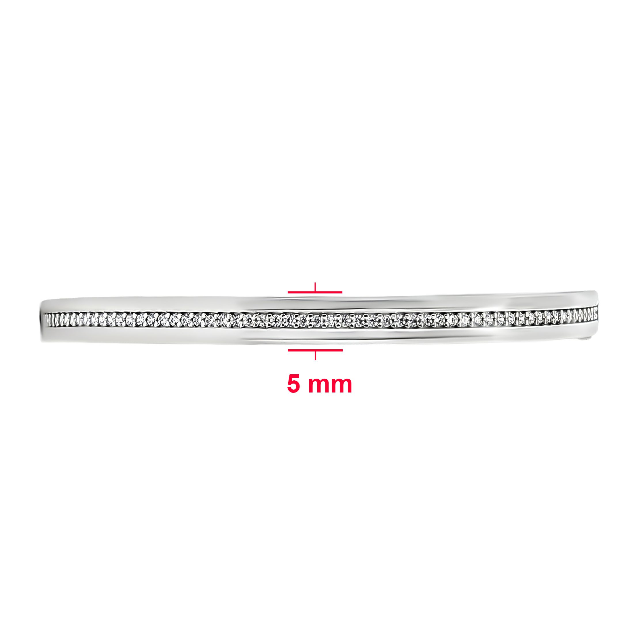 Alternative view of Zilveren (gerhodineerd) bangle met zirkonia 26.042