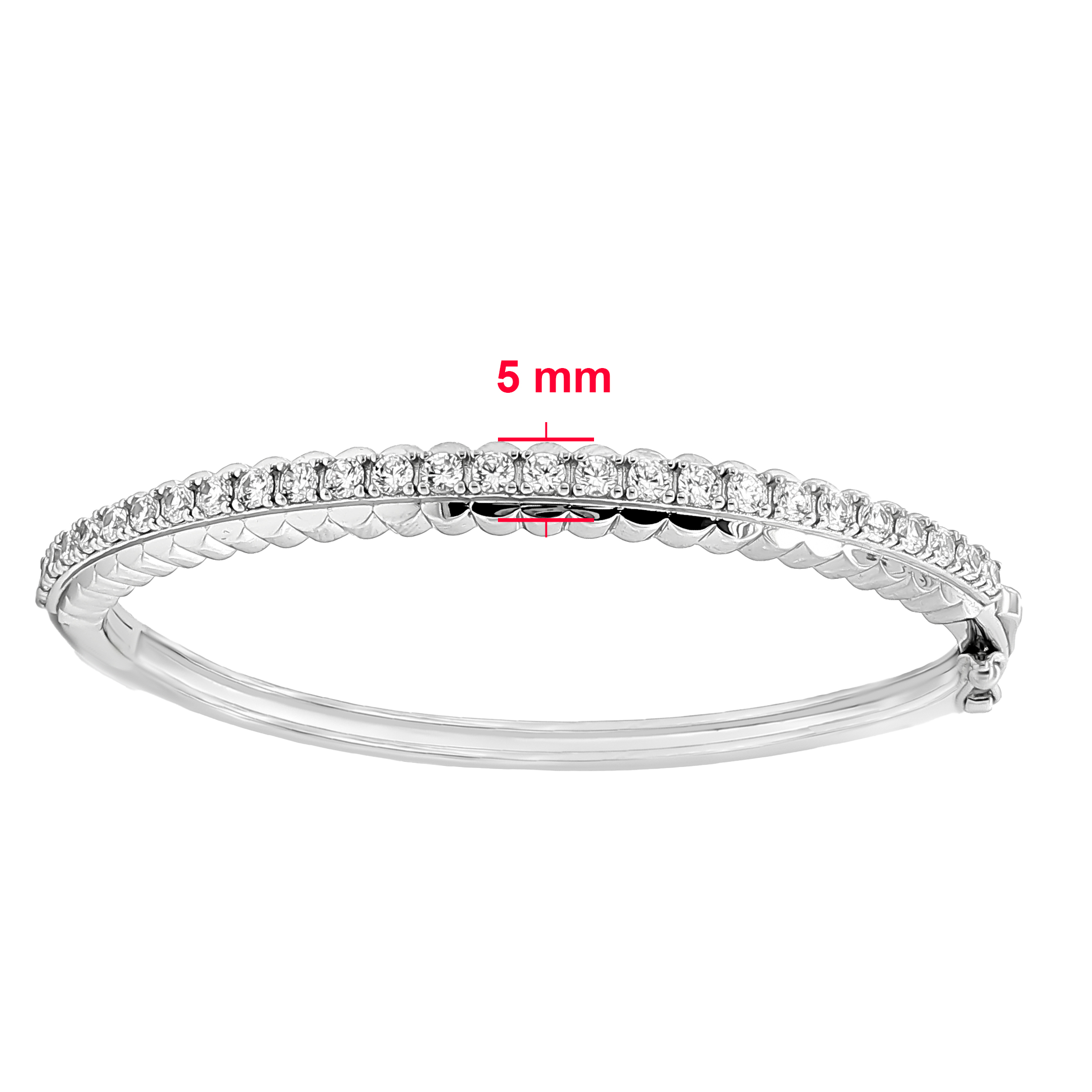 Alternative view of Zilveren (gerhodineerd) bangle met zirkonia 26.044