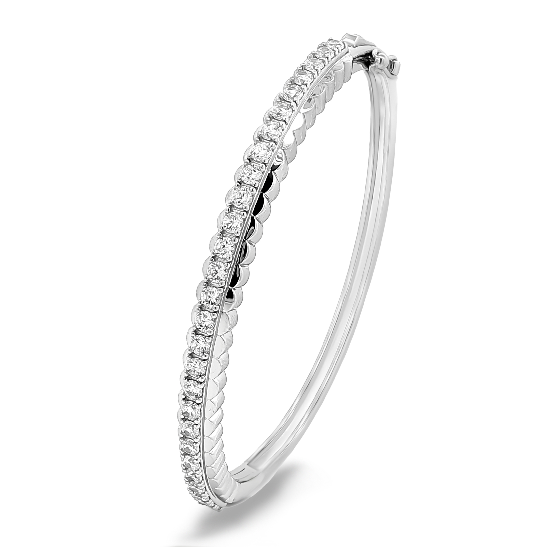 Zilveren (gerhodineerd) bangle met zirkonia 26.044