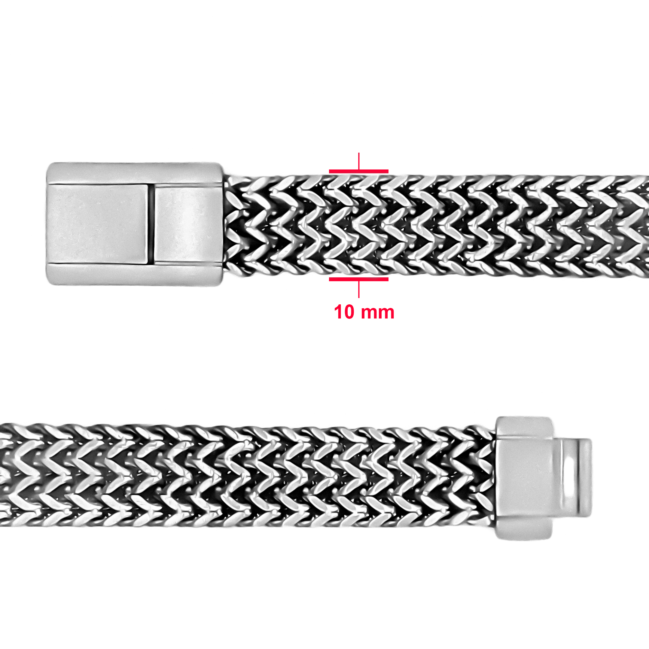 Alternative view of Stalen matte schakel armband 33.125-MT