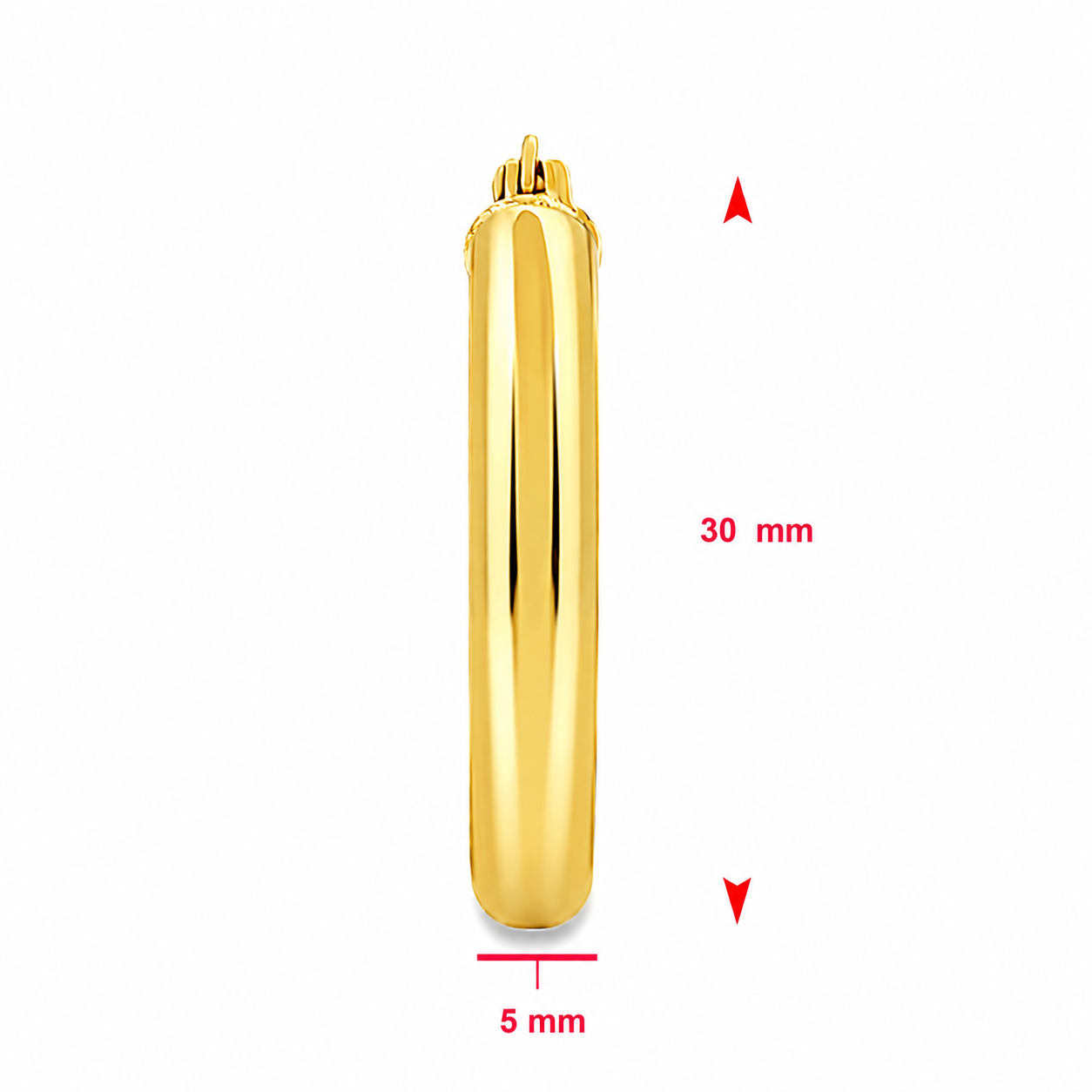 Alternative view of Stainless steel gold plated gladde oorbellen 32.007-G