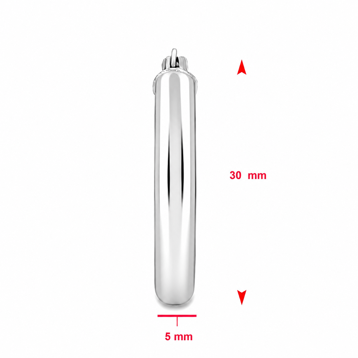 Alternative view of Stainless steel gladde oorbellen 32.007-W